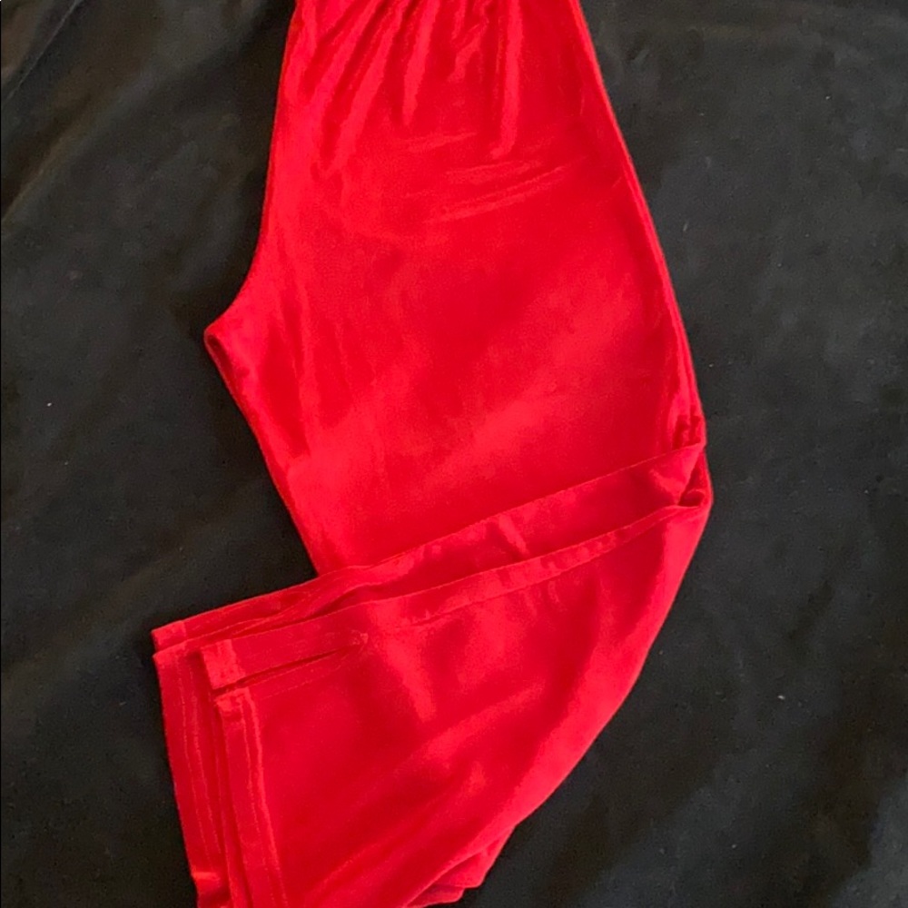 Made in Heaven slinky stretchy fabric red cropped pants